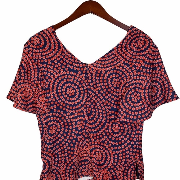 JB by JULIE BROWN NWT Samantha Lily Pond Zip Back Top Size 6 in Red and Navy - Picture 14 of 15